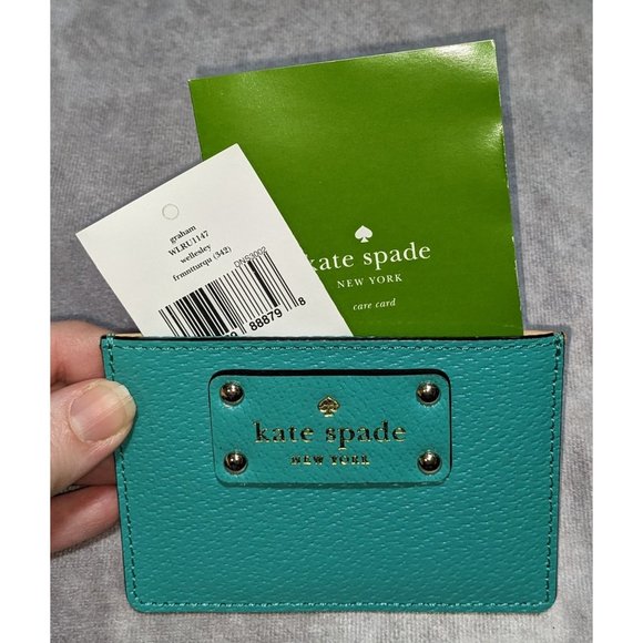 kate spade Accessories - Kate Spade Teal And Tan Card Holder